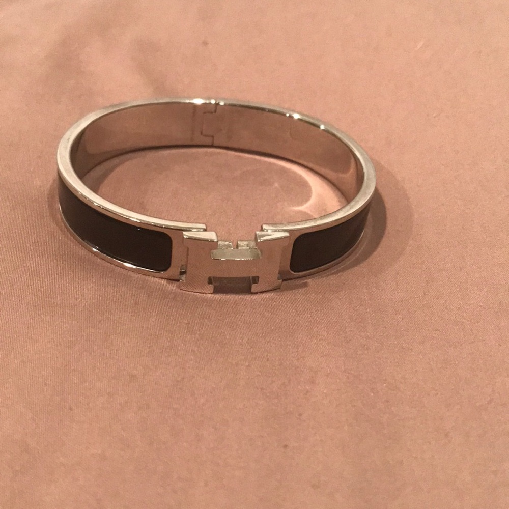 Hermès black bangle bracelet